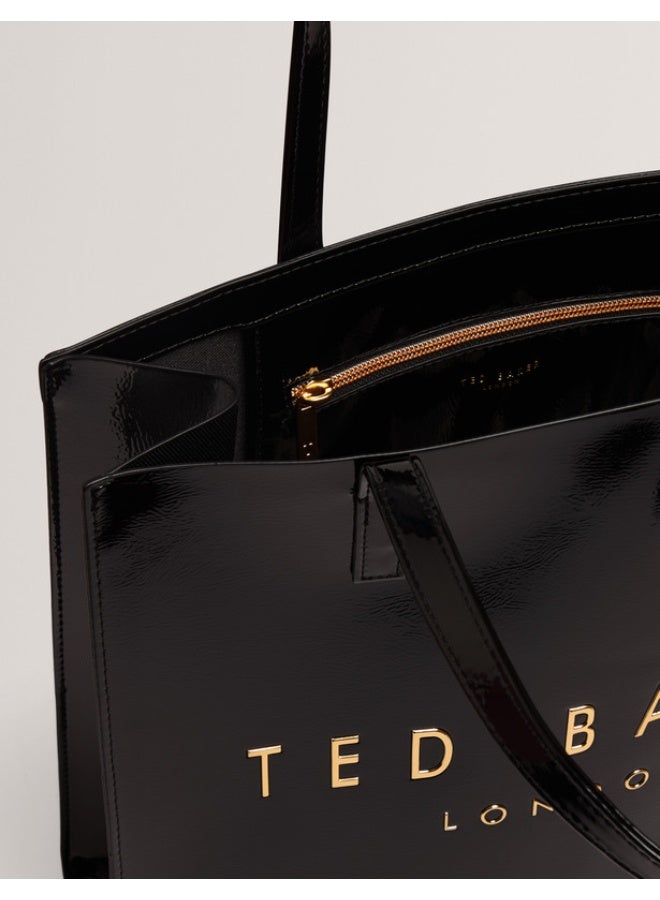 Ted Baker Crinkon large icon tote bag in black