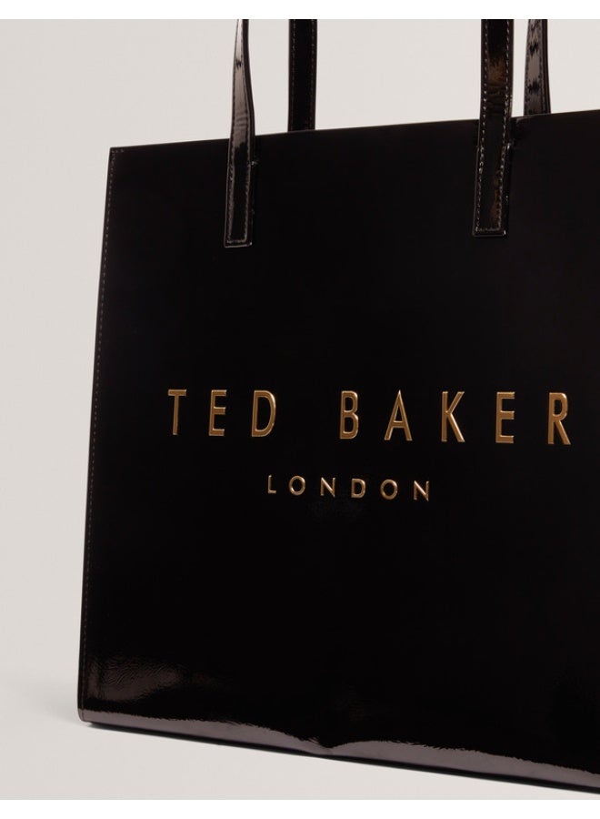 Ted Baker Crinkon large icon tote bag in black