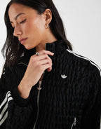 adidas Originals shirred track jacket in black