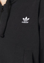 adidas Originals hooded fleece jacket in black, flat lay