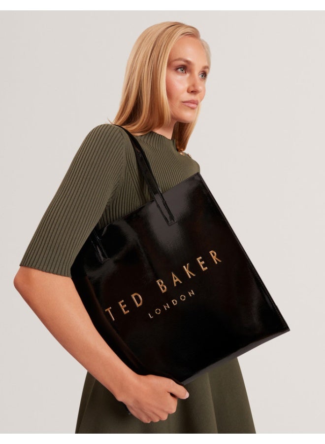 Ted Baker Crinkon large icon tote bag in black