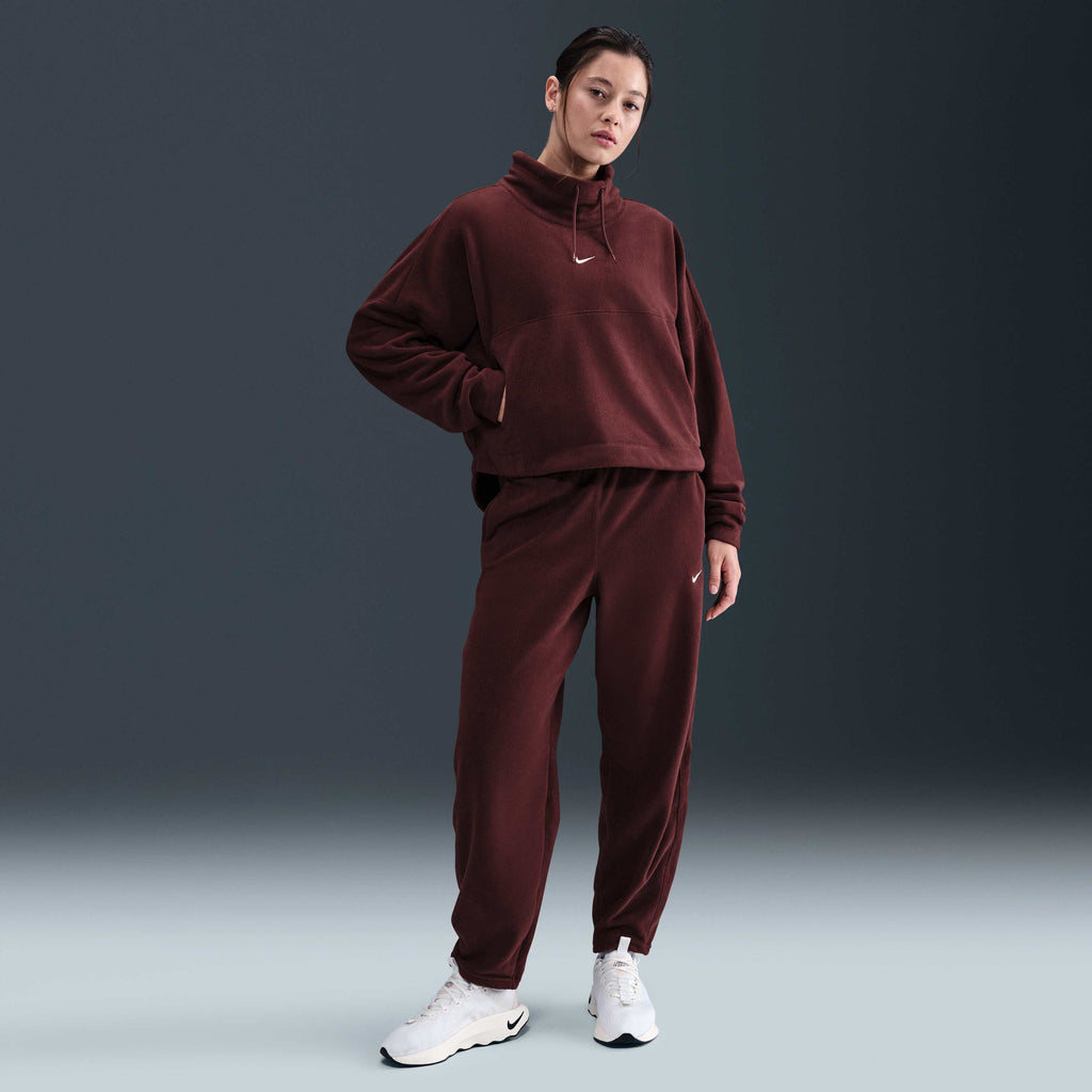 Nike One Women's Therma-FIT Top in burgundy crush, alternate view