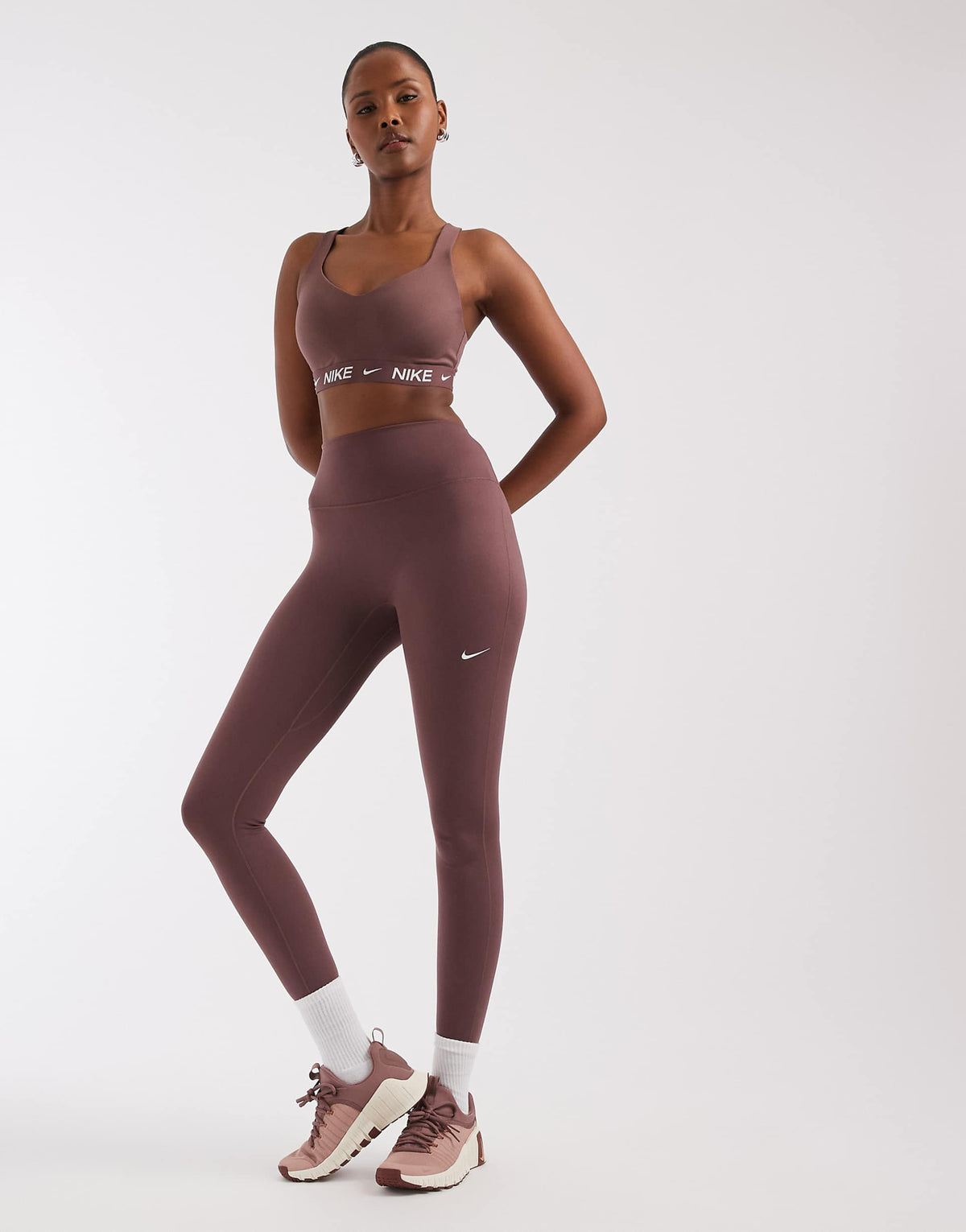 Nike One Training Dri-FIT seamless high waisted leggings in dark purple