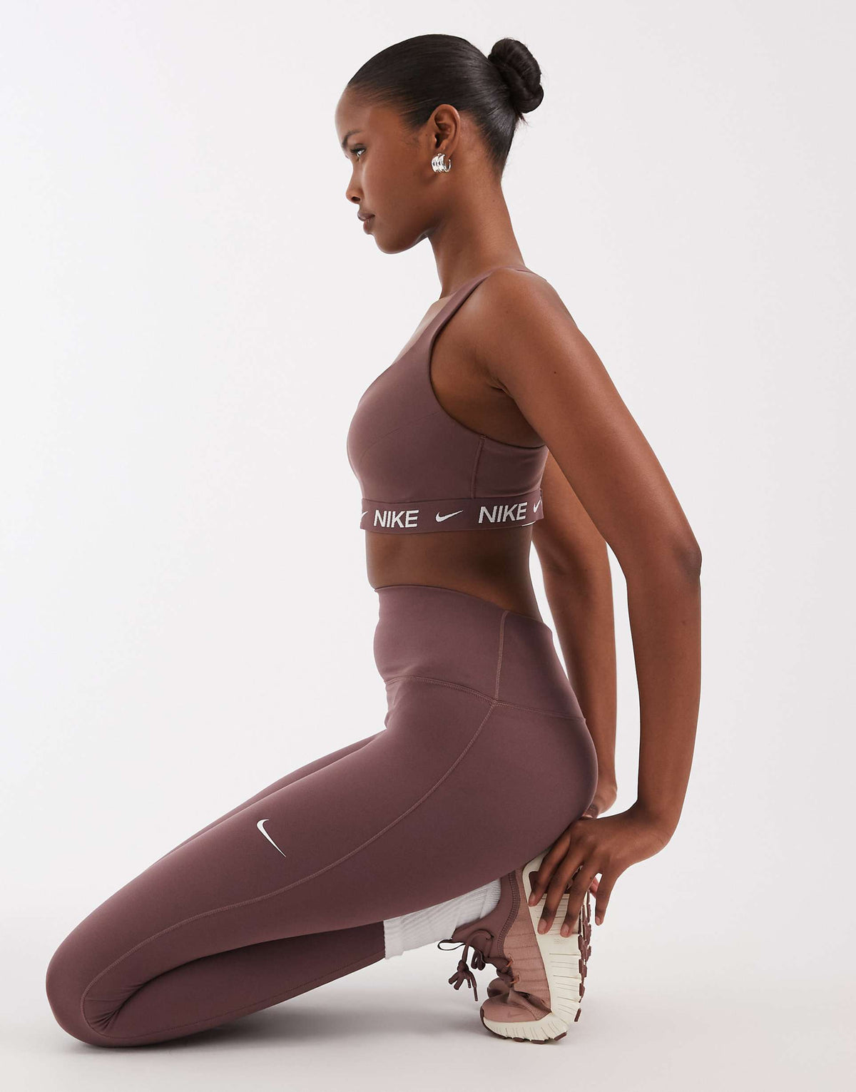 Nike One Training Dri-FIT seamless high waisted leggings in dark purple