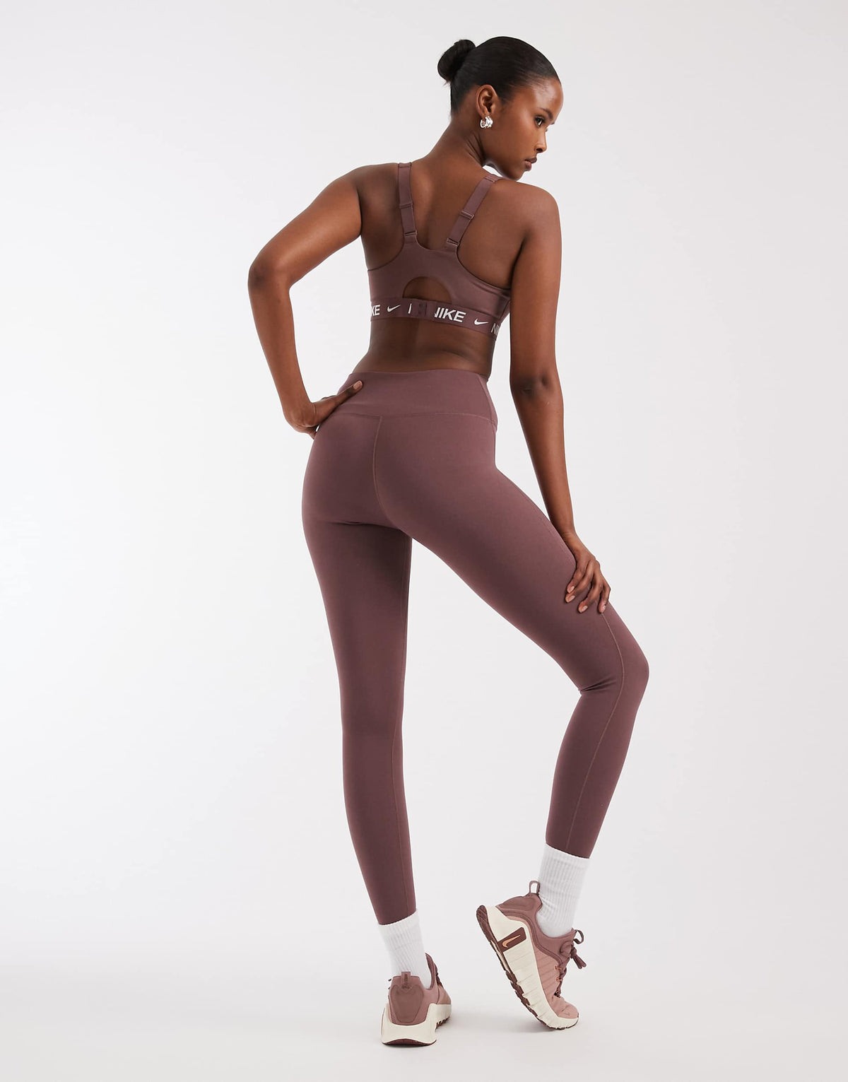Nike One Training Dri-FIT seamless high waisted leggings in dark purple