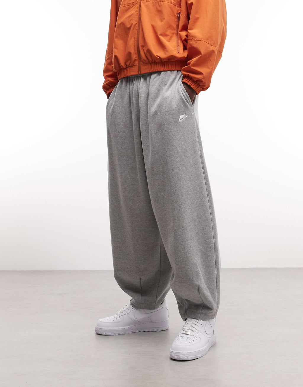 Nike Club French Terry oversized joggers in grey