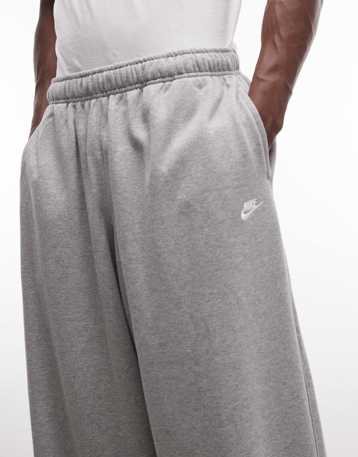Nike Club French Terry oversized joggers in grey