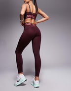 Nike Pro Training sculpt high waisted leggings in burgundy