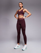 Nike Pro Training sculpt high waisted leggings in burgundy