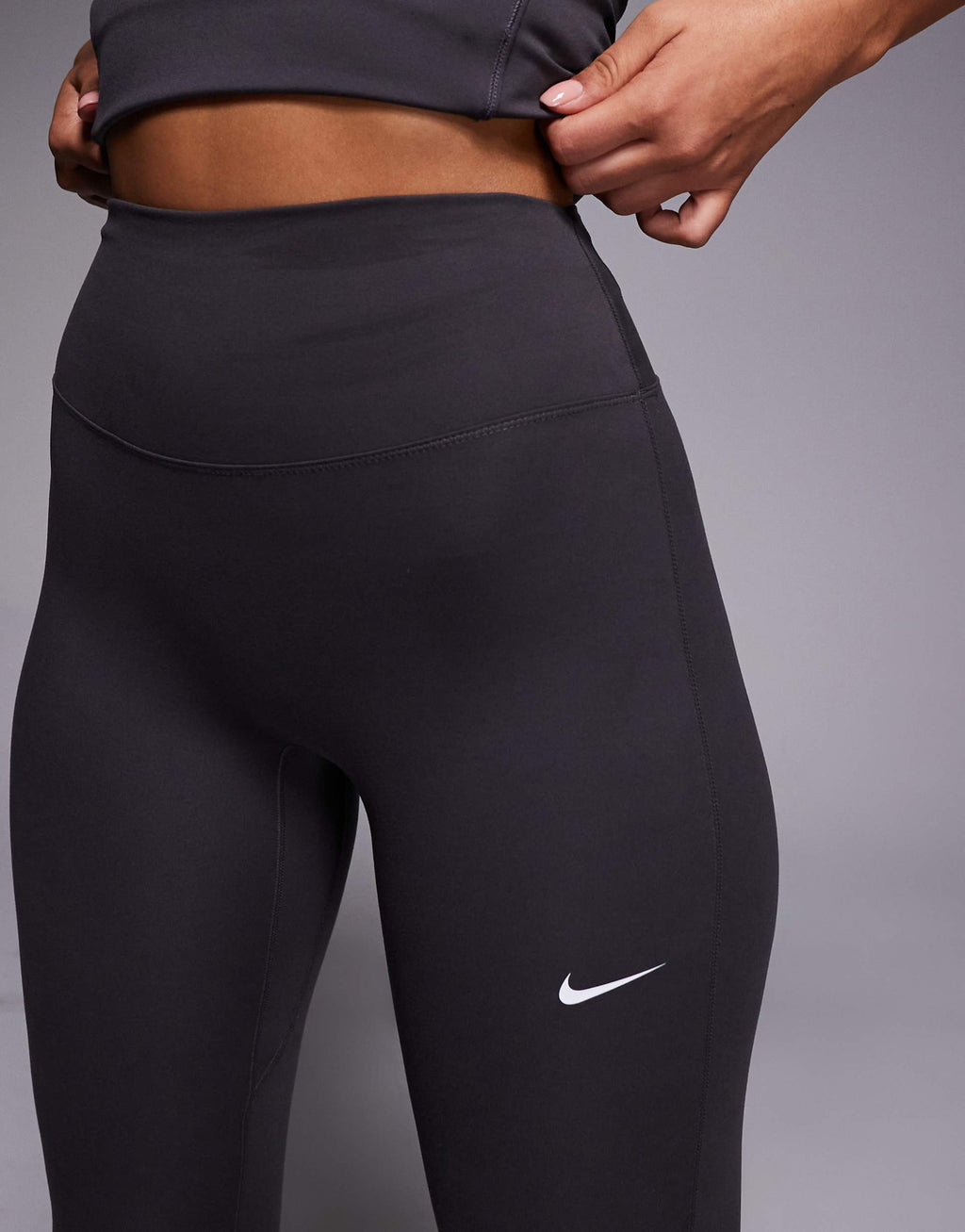 Nike One Training Dri-FIT seamless high waisted leggings in grey