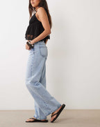 Mango Teen wide leg jean in light blue