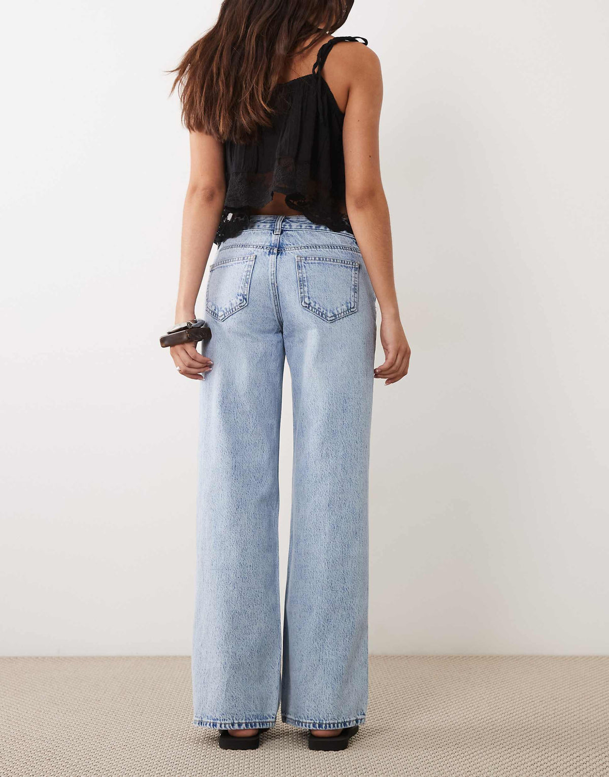 Mango Teen wide leg jean in light blue