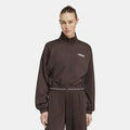 adidas Hyperglam crop track top in brown, front view
