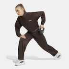adidas Hyperglam crop track top in brown, alternate view