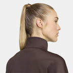 adidas Hyperglam crop track top in brown, alternate view