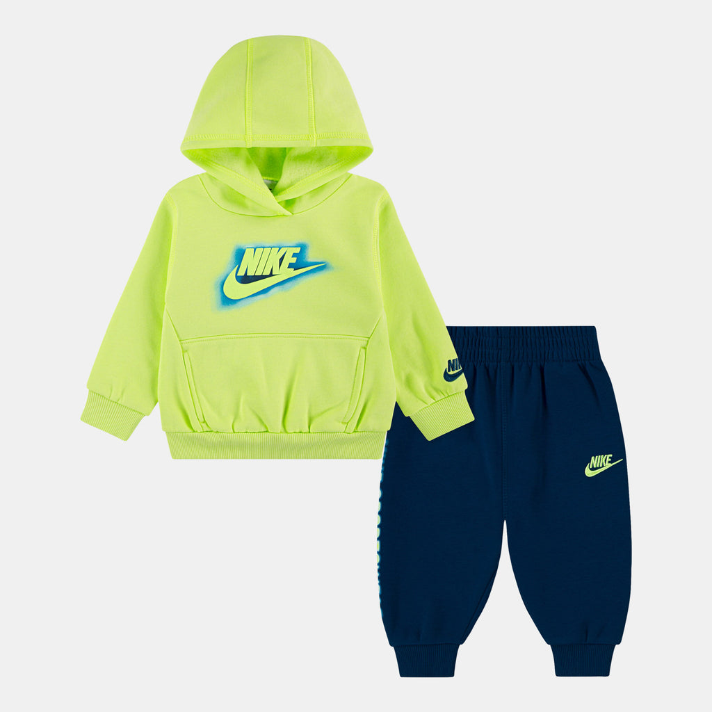 Nike Kids' Sportswear Hoodie and Joggers Set in blue, front view