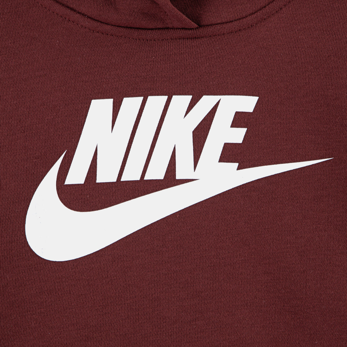 Nike Kids' Sportswear Club Hoodie in red, detail view