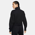 Nike Phoenix Fleece women's 1/2-zip cropped sweatshirt in black, side view