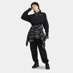 Nike Phoenix Fleece women's 1/2-zip cropped sweatshirt in black, back view