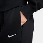 Nike Phoenix Fleece women's 1/2-zip cropped sweatshirt in black, detail view