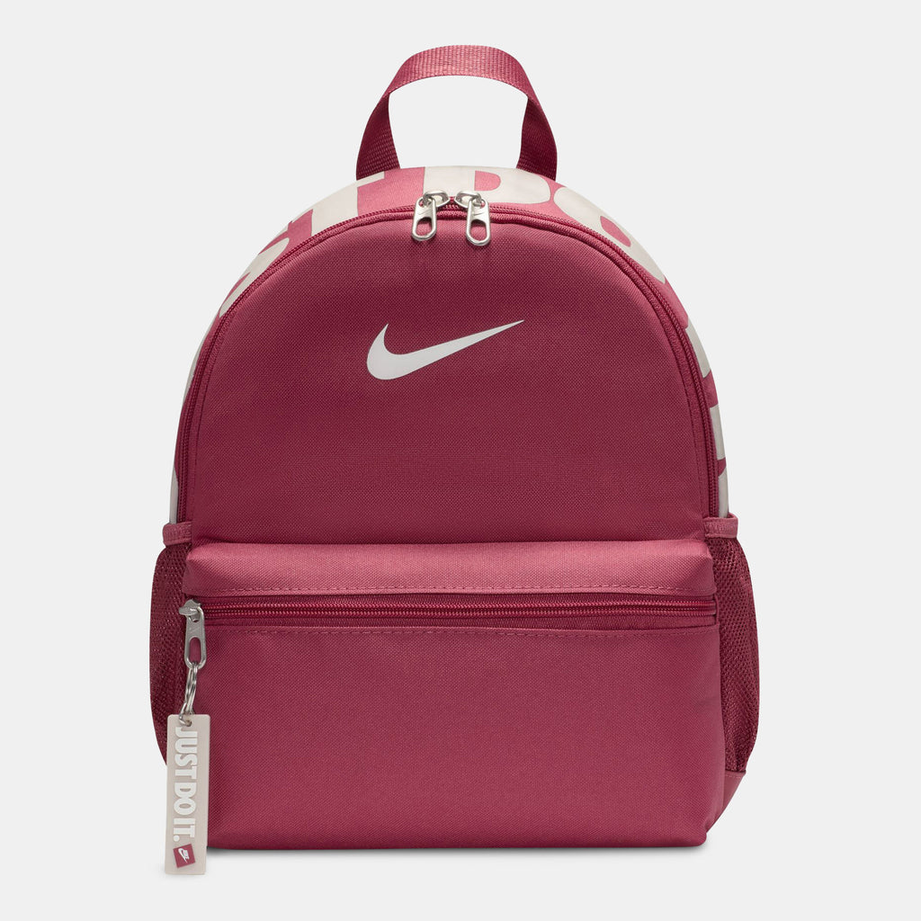 Nike Kids' Brasilia JDI Mini Backpack in pink, front view