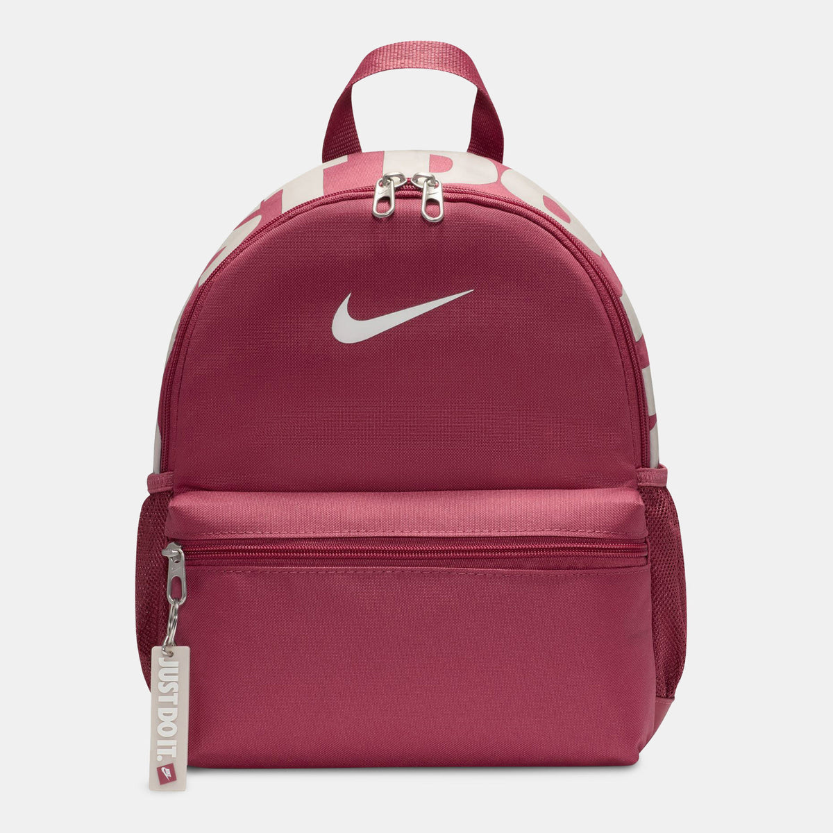 Nike Kids' Brasilia JDI Mini Backpack in pink, front view
