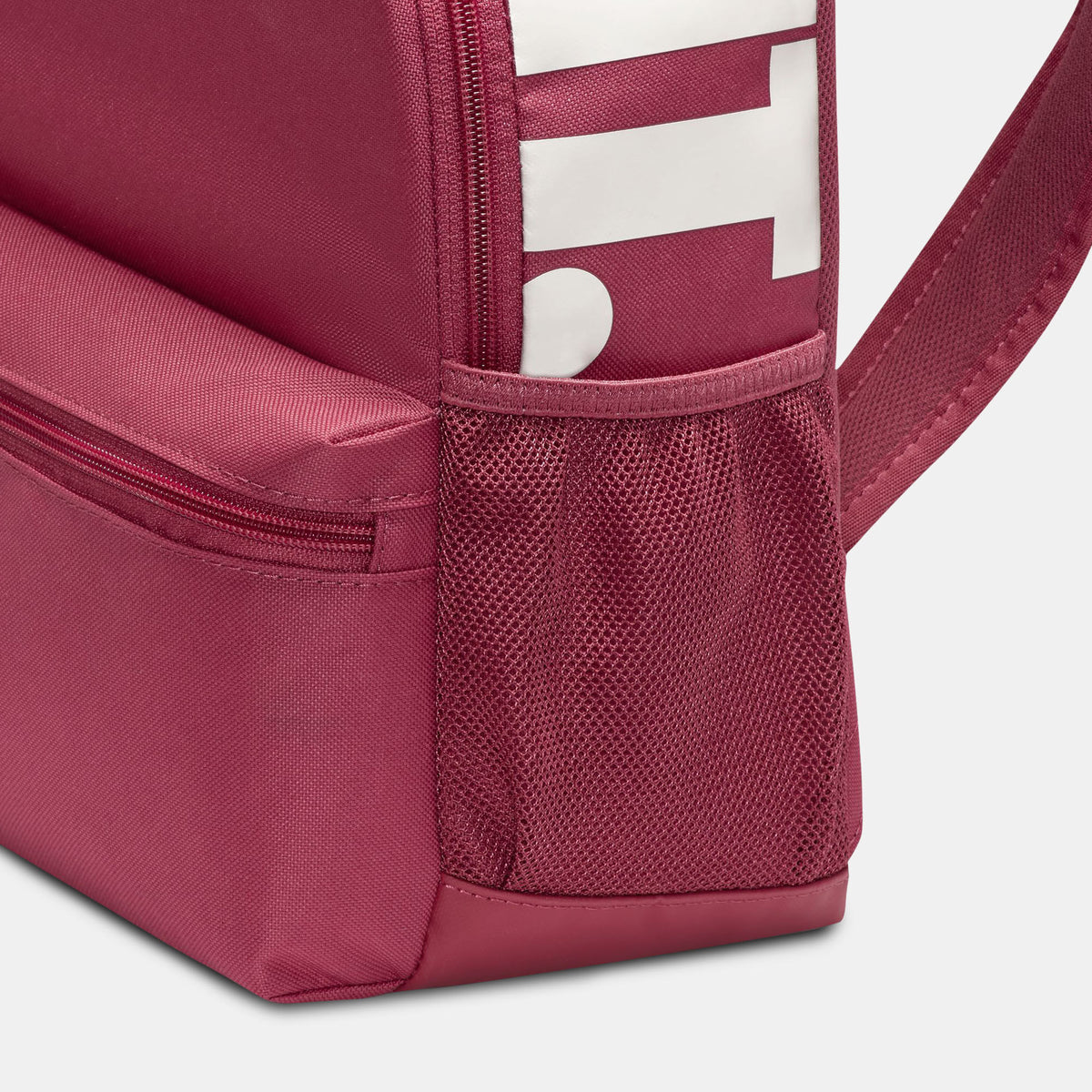 Nike Kids' Brasilia JDI Mini Backpack in pink, detail view