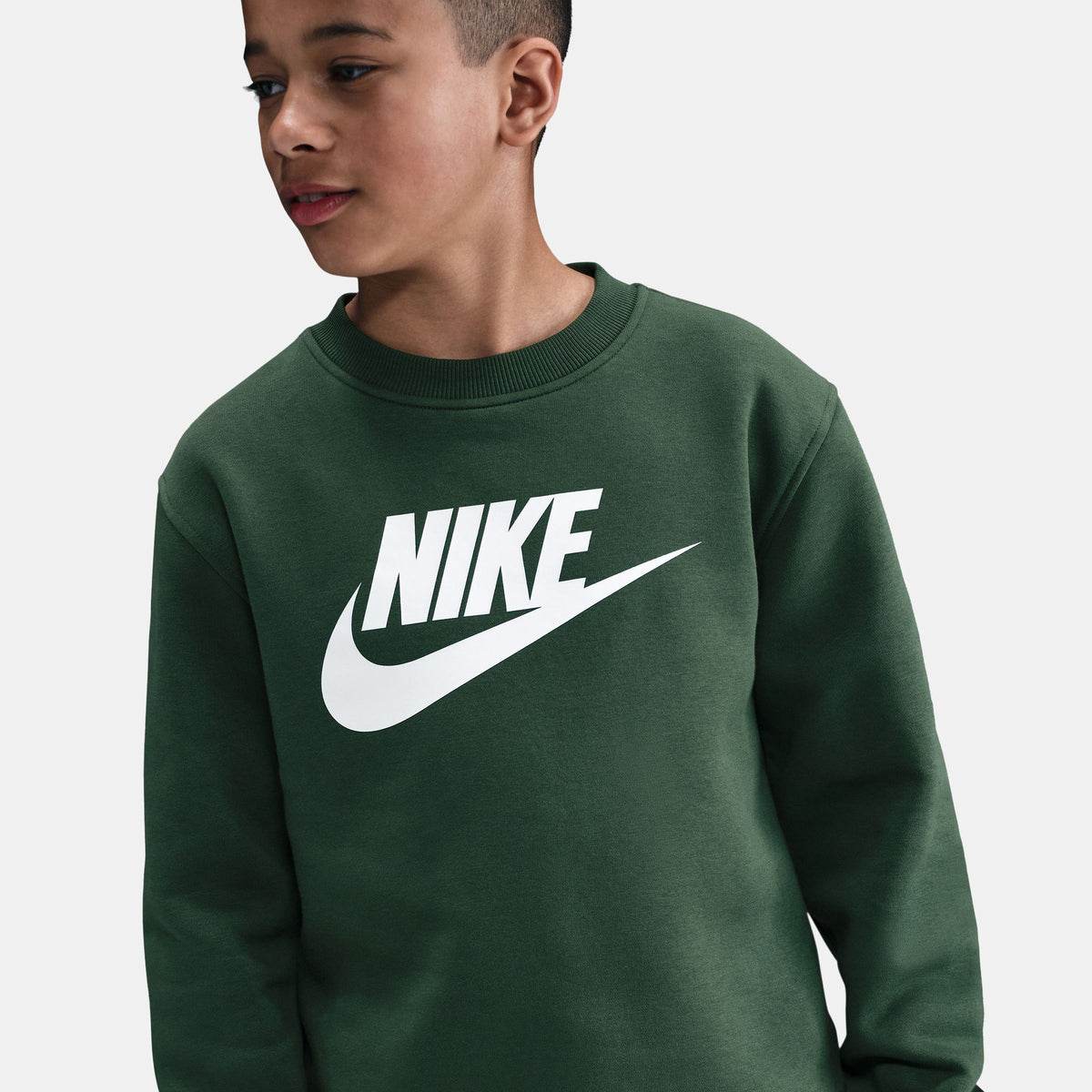 Nike Kids' Sportswear Club Sweatshirt in green, side view