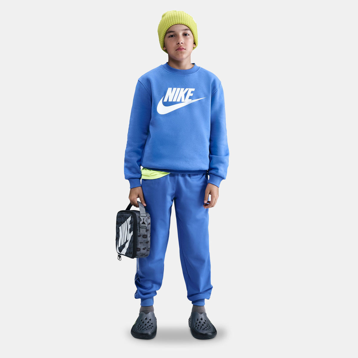 Nike Kids' Sportswear Club Sweatshirt in blue, detail view