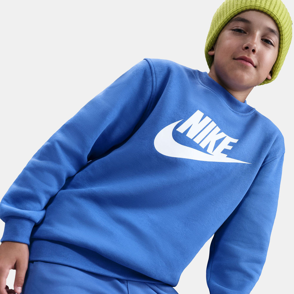 Nike Kids' Sportswear Club Sweatshirt in blue, side view