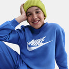 Nike Kids' Sportswear Club Sweatshirt in blue, detail view