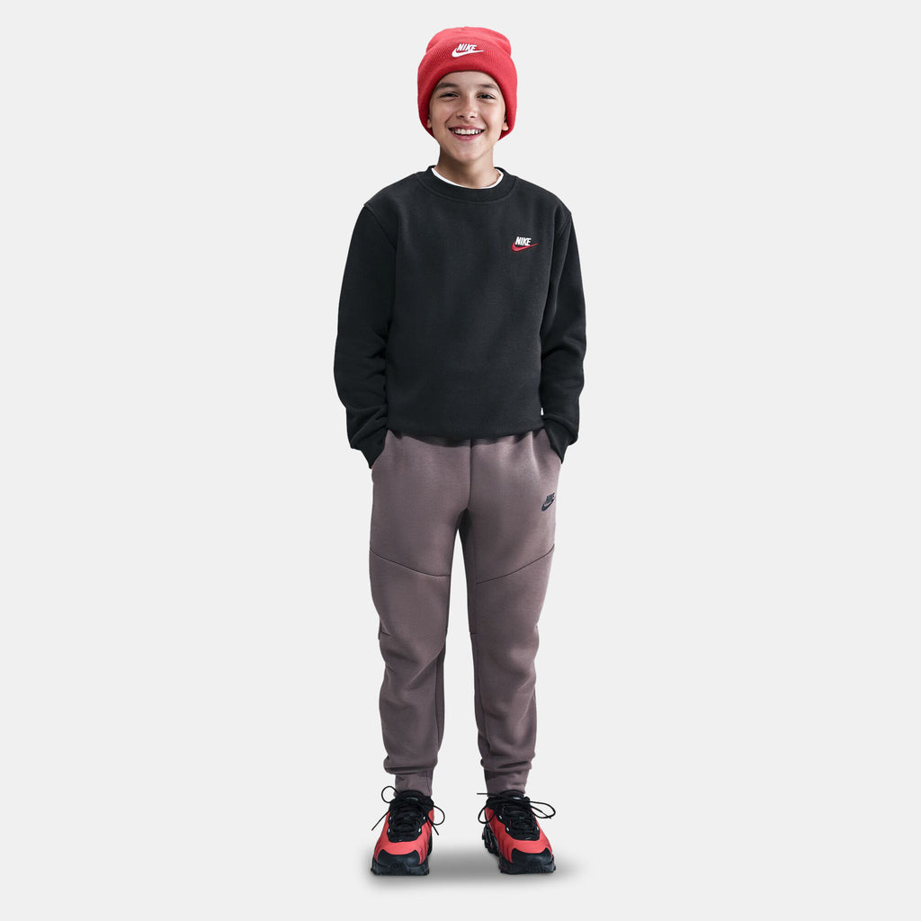 Nike Kids' Sportswear Club Fleece Sweatshirt in grey, detail view