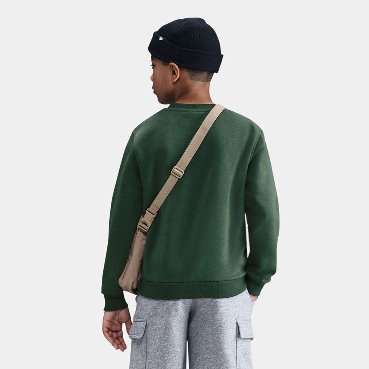 Nike Kids' Sportswear Club Fleece Sweatshirt in green, back view