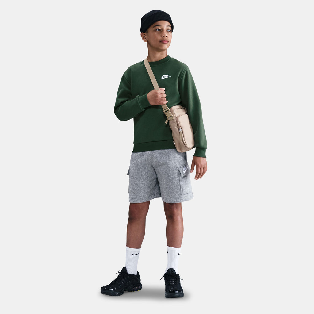 Nike Kids' Sportswear Club Fleece Sweatshirt in green, detail view