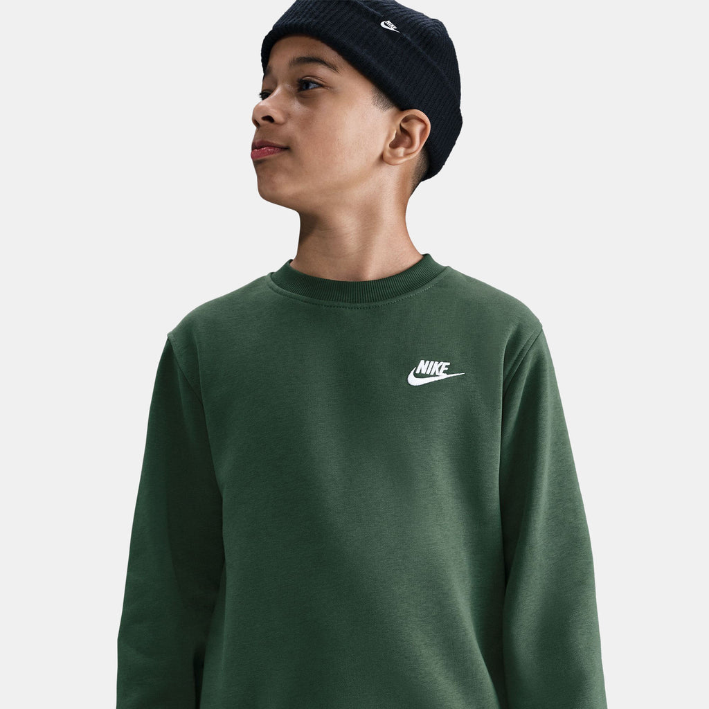 Nike Kids' Sportswear Club Fleece Sweatshirt in green, side view