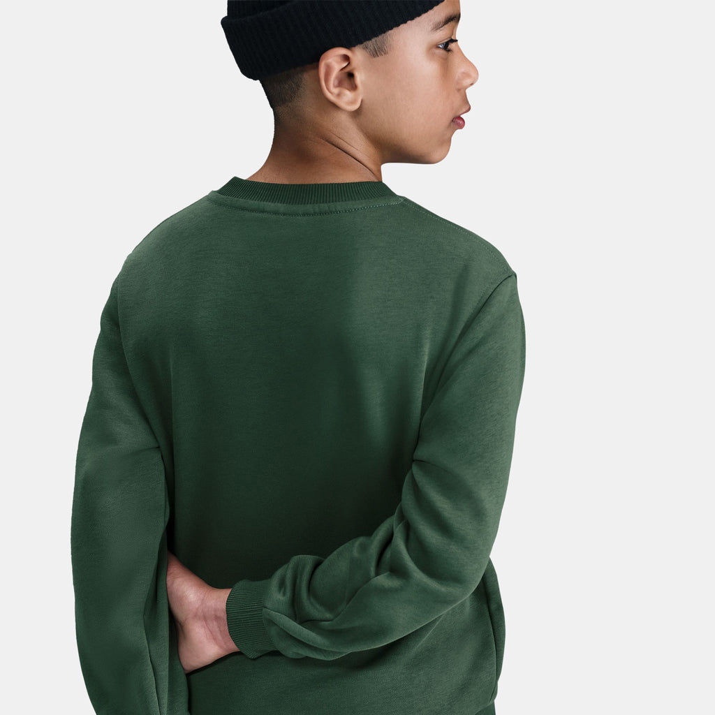 Nike Kids' Sportswear Club Fleece Sweatshirt in green, detail view