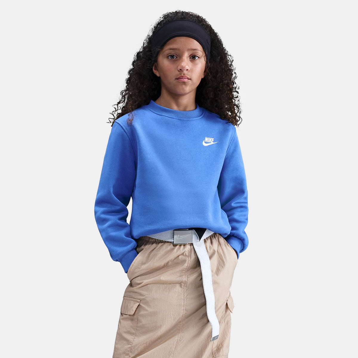 Nike Kids' Sportswear Club Fleece Sweatshirt in blue, front view