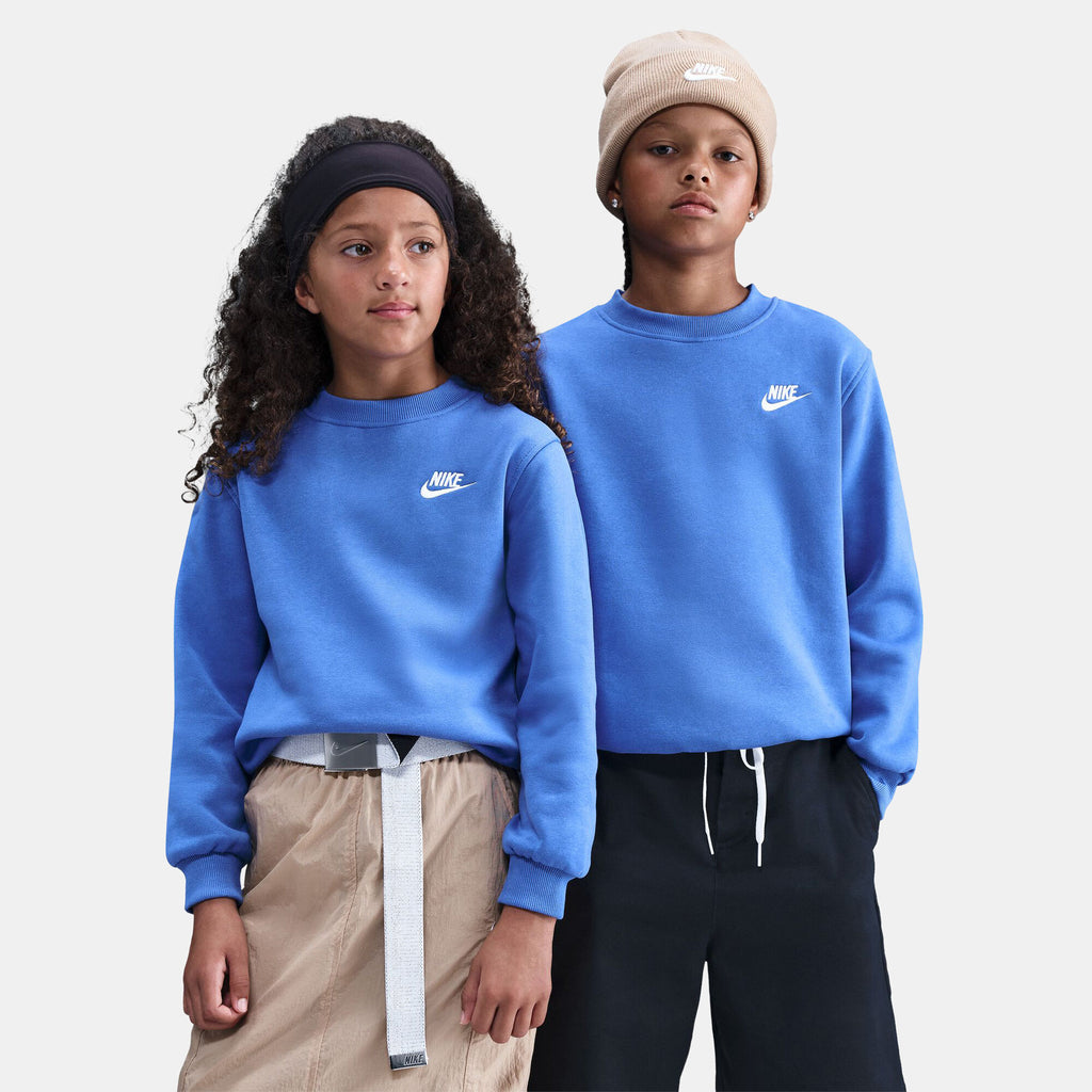 Nike Kids' Sportswear Club Fleece Sweatshirt in blue, detail view