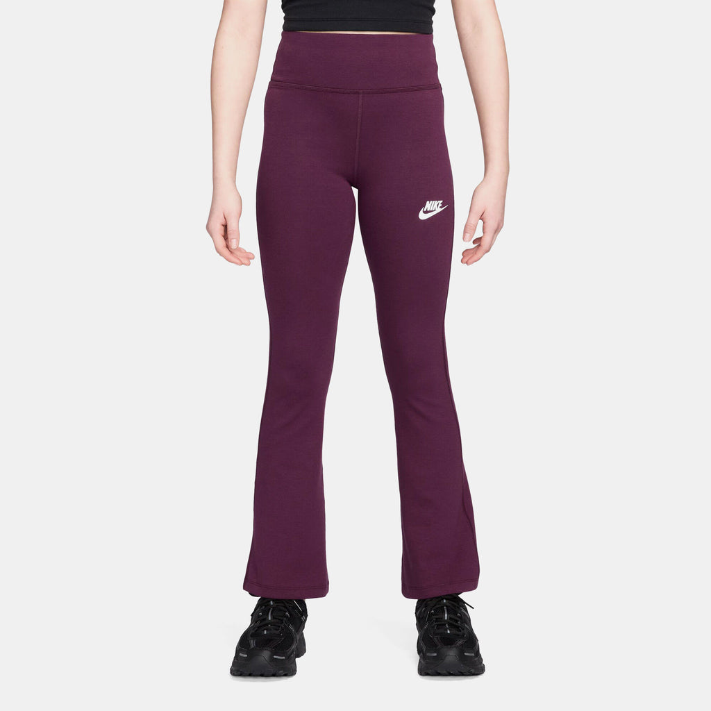 Nike Kids' Sportswear Classic Flared Leggings in red, front view