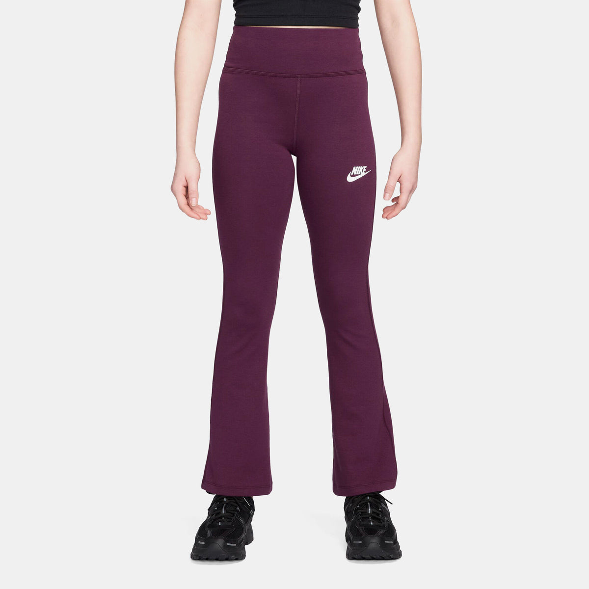 Nike Kids' Sportswear Classic Flared Leggings in red, front view