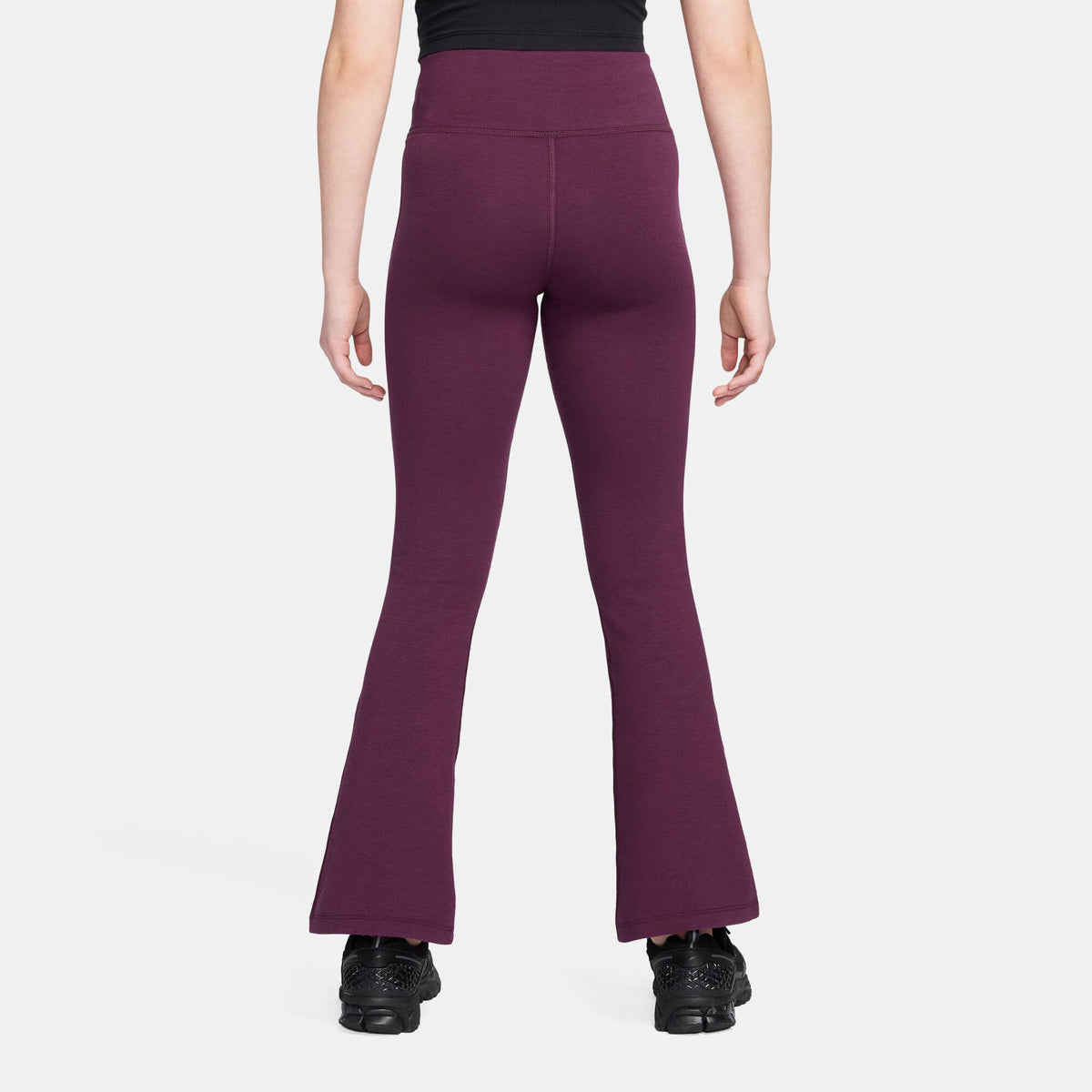 Nike Kids' Sportswear Classic Flared Leggings in red, back view