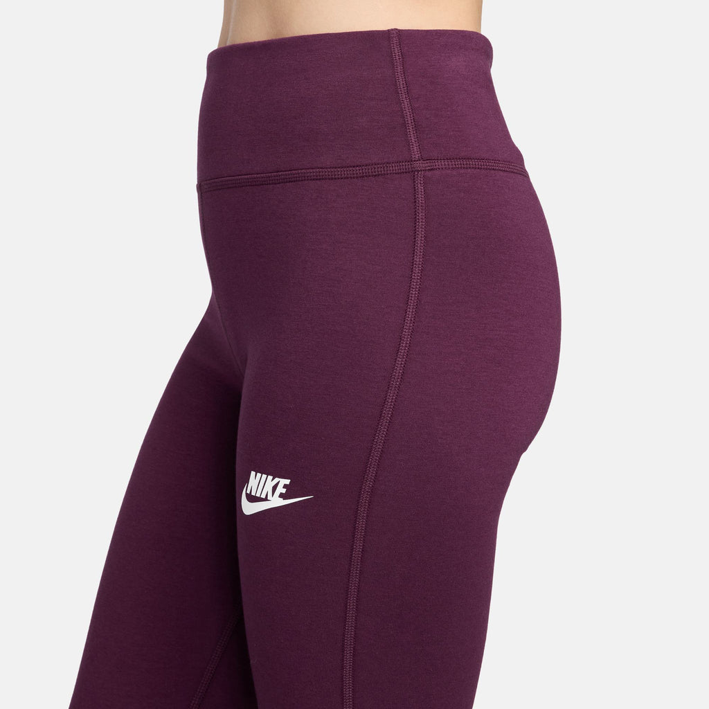 Nike Kids' Sportswear Classic Flared Leggings in red, detail view