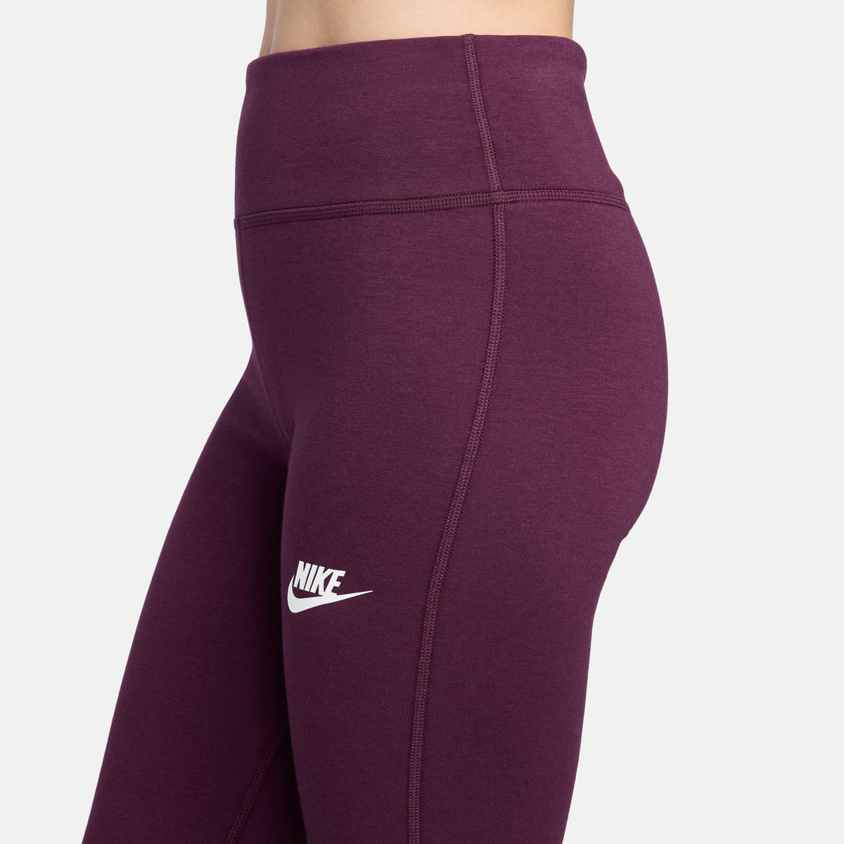Nike Kids' Sportswear Classic Flared Leggings in red, detail view