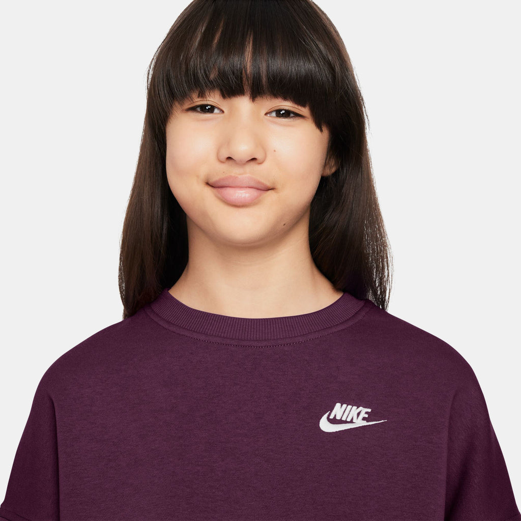 Nike Kids' Sportswear Club Sweatshirt in red, detail view