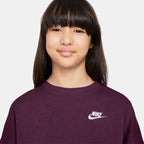 Nike Kids' Sportswear Club Sweatshirt in red, detail view