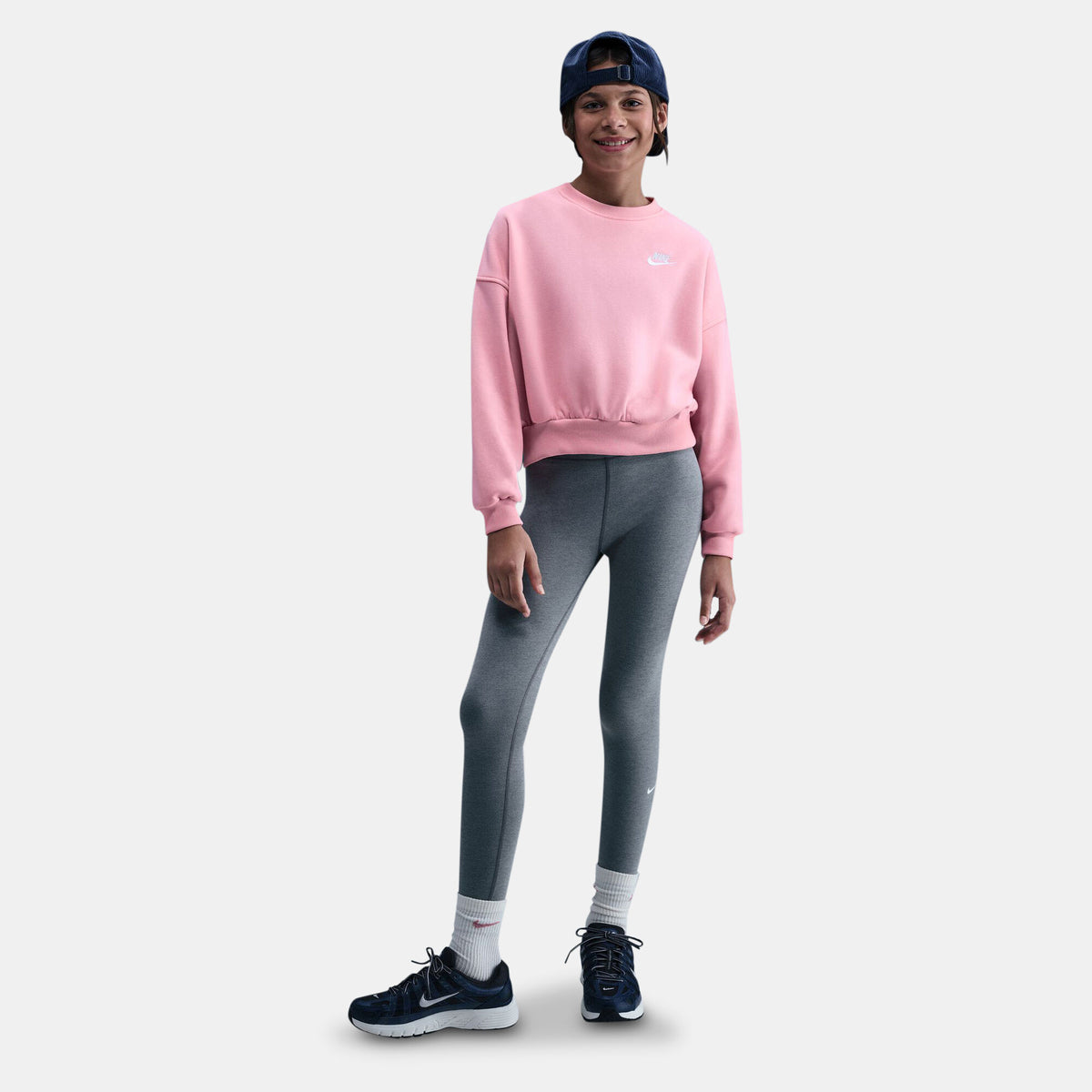 Nike Kids' Sportswear Club Sweatshirt in pink, detail view