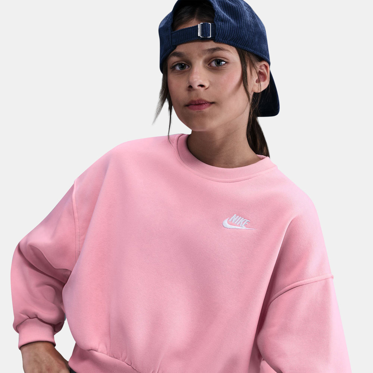Nike Kids' Sportswear Club Sweatshirt in pink, side view