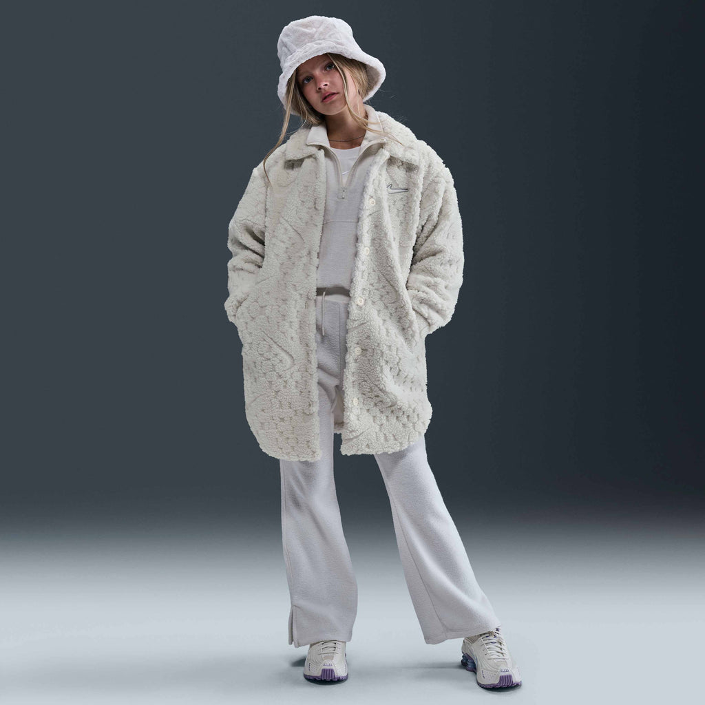 Nike Kids' Sportswear Jacket in beige, side view
