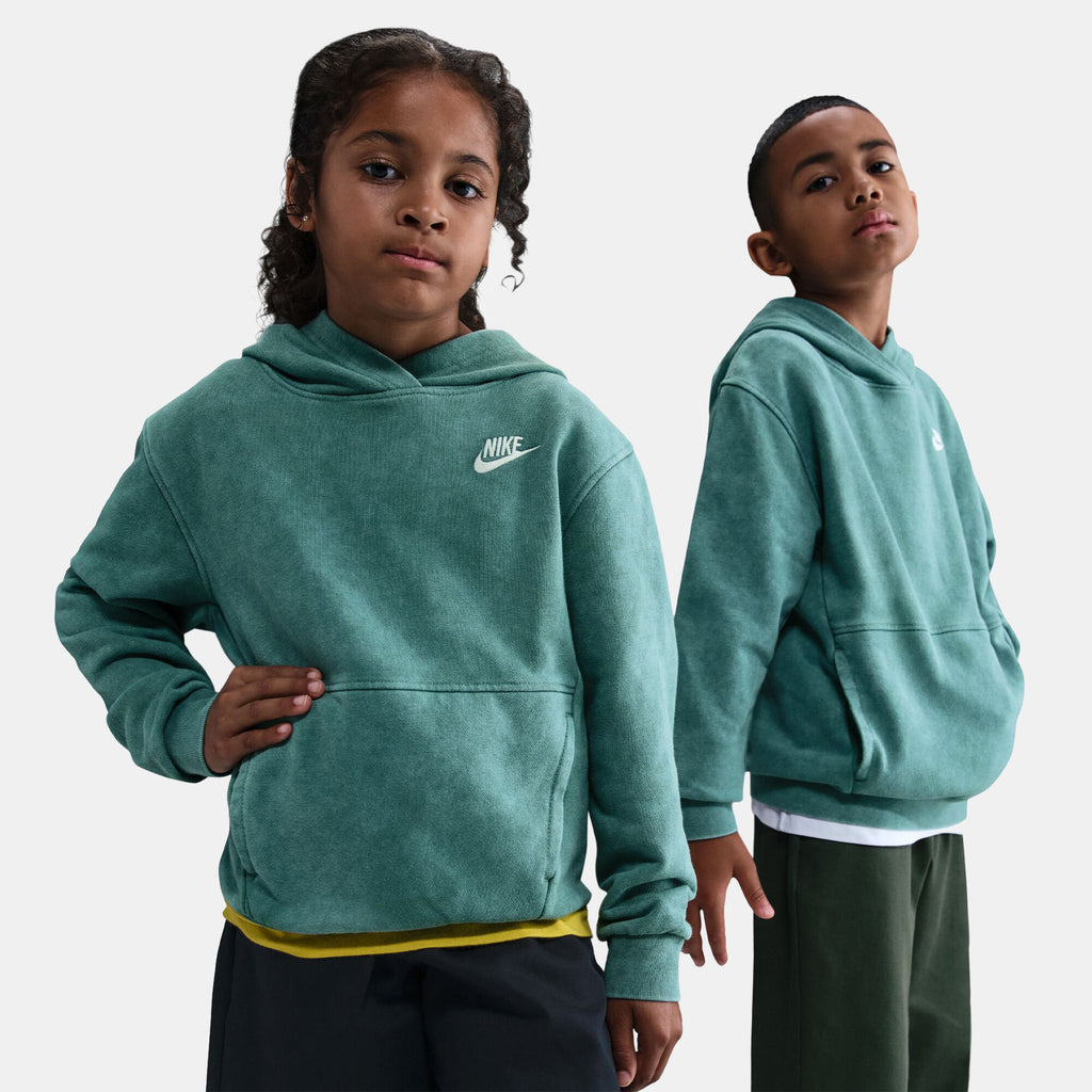 Nike Kids' Sportswear Hoodie in green, detail view