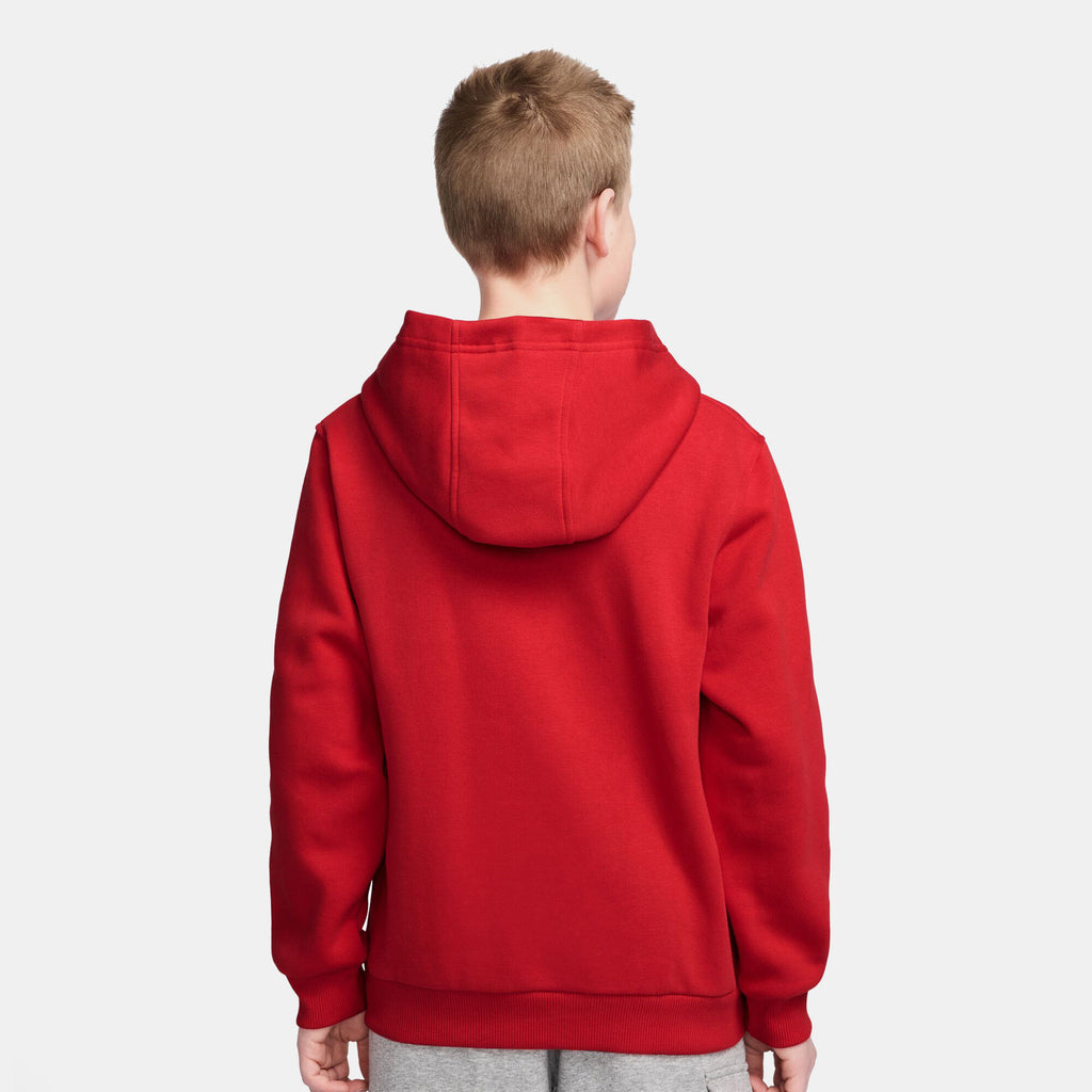 Nike Kids' Sportswear Club Fleece Hoodie in red, back view